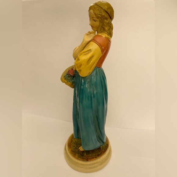 Vintage Borghese Chalkware Pair of Matching Boy & Girl Figurines - Picture 4 of 16